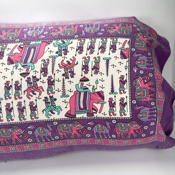 Vintage Aztec Egyptian Hieroglyphs Purple Pillowcase Cover - Picture 4 of 8
